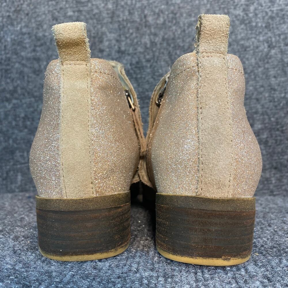 Toms Womens Tan Gold Deia Glitter Heel Zip Up Ankle Bootie Shoes 5.5 - Picture 3 of 7
